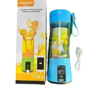 Portable USB Electric Blender Juicer Cup Plastic Fruit Juicer Grinder 380ml Juice Blender Fruit Juicer Cup Bottle (Multicolour) - Image 2