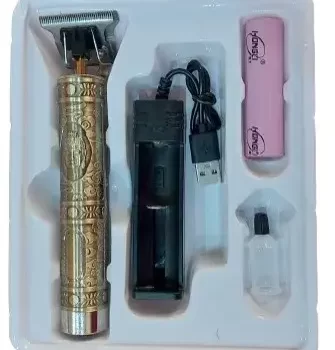 PRIMIUM HAIR TRIMMER ( PACK OF 1 Trimmer 120 min Runtime with 4 Length Settings (Gold) - Image 2