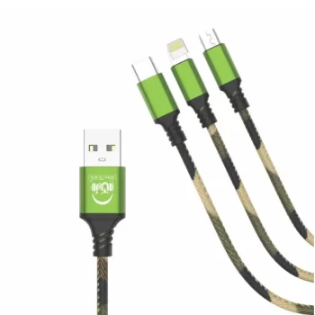USB Type C Cable Multifunction Fast Charging Cable 3-in-1 USB Cable Micro USB/Type-C/iOS  (Compatible with All iOS, Android & Other Devices, Neon Green, One Cable) - Image 5