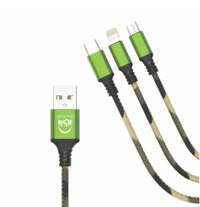 USB Type C Cable Multifunction Fast Charging Cable 3-in-1 USB Cable Micro USB/Type-C/iOS  (Compatible with All iOS, Android & Other Devices, Neon Green, One Cable) - Image 5