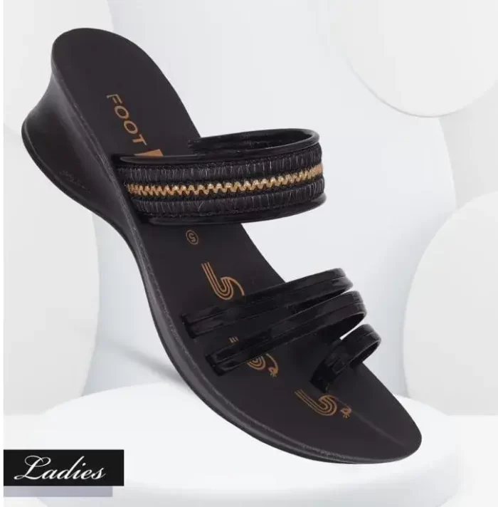 Foot B Branded Stylish Chappal/Slippers for Women's - Ladies Fashion Sandal (Black Color) with Heels