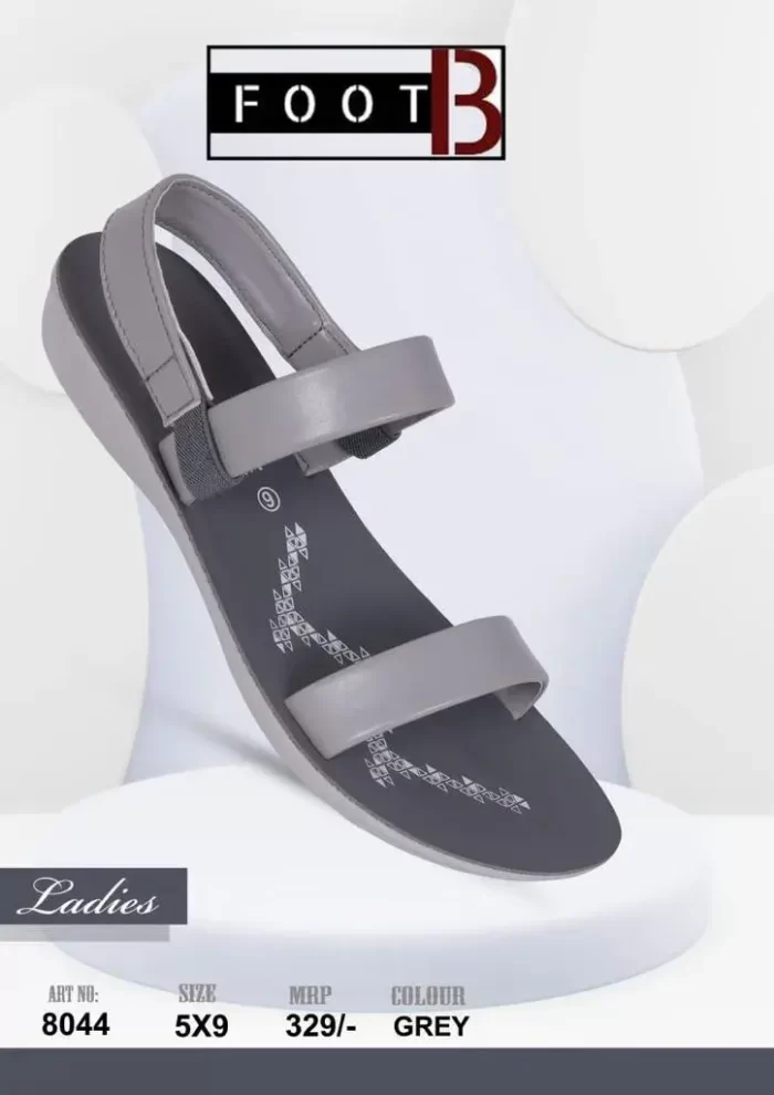 Foot B Branded Stylish Chappal/Slippers for Women's - Ladies Fashion Sandal (Grey Color) with small Heels