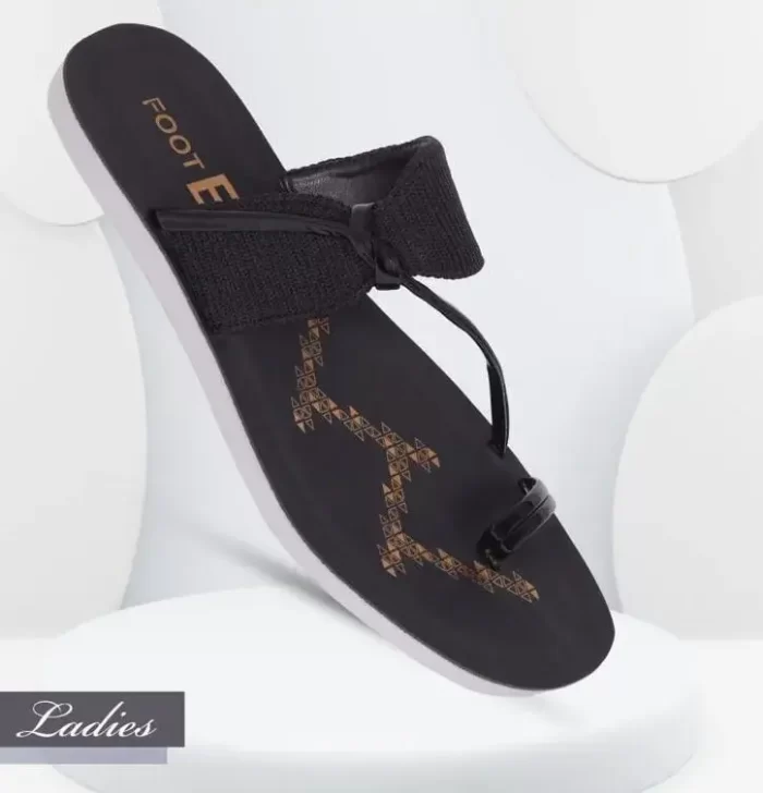 Foot B Branded Stylish Chappal/Slippers for Women's - Ladies Fashion Sandal (Black Color) without Heels