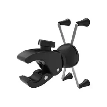 X-Clamp Handlebar Mount Mobile Holder Phone Stand Bracket for Motorcycle Bike Compatible with All Smartphones -Screw Lock Mount (Motorcycle Electric Bike Grip Holder Zm-011)