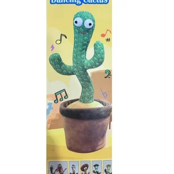 Cactus Toy Talking Cactus Plant Plush Toy Dancing Cactus Voice Repeat,Dancing,Recording,120 Songs for Babies Sunny Cactus Singing Toy (Green) with USB Charging Cable - Image 3