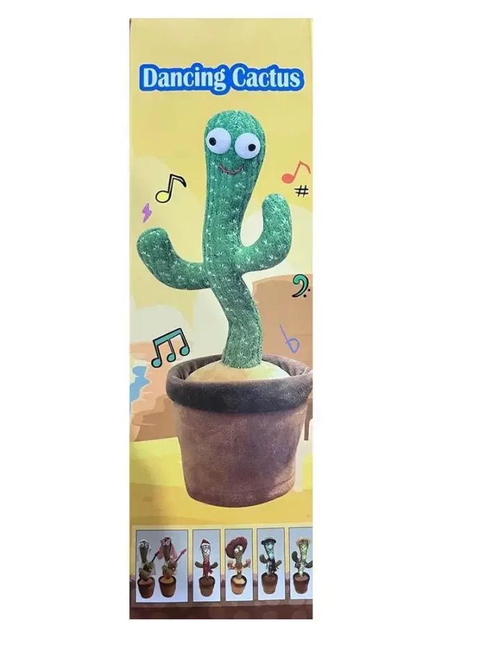 Cactus Toy Talking Cactus Plant Plush Toy Dancing Cactus Voice Repeat,Dancing,Recording,120 Songs for Babies Sunny Cactus Singing Toy (Green) with USB Charging Cable - Image 3