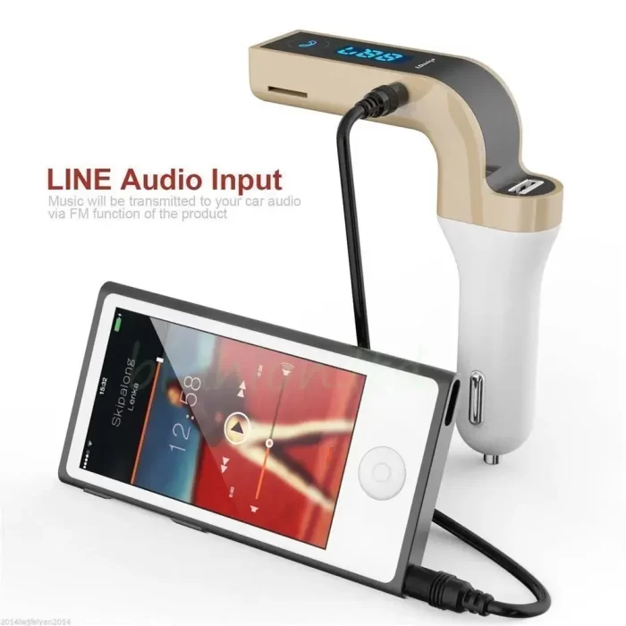 Bluetooth Connector For Car G7 LCD Bluetooth Car Charger FM Kit MP3 Transmitter USB and TF Card Slot with in Built Mic Hands-Free Calling for All Android and iOS Devices - Image 4