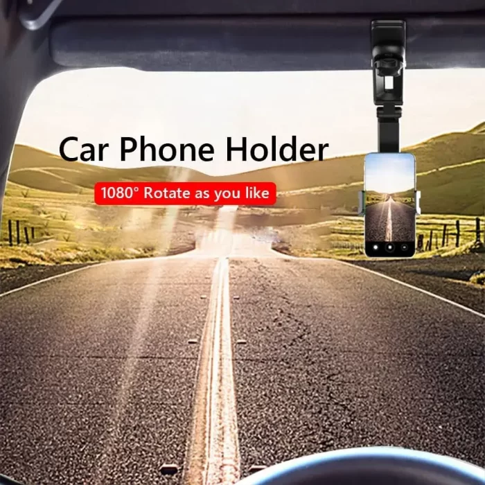 Phone Holder for Car, Rotatable and Foldable Car Phone Holder, Visor clip Universal Adjustable Cell Phone Holder for 4-7.2'' Smartphones - Image 6