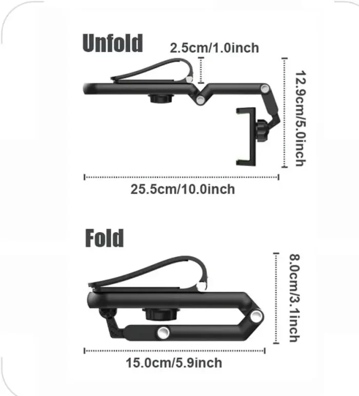 Phone Holder for Car, Rotatable and Foldable Car Phone Holder, Visor clip Universal Adjustable Cell Phone Holder for 4-7.2'' Smartphones - Image 7