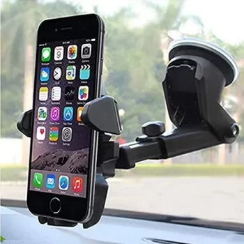 Die Hard Universal Long Neck Mobile Holder Mount with 360 Degree Rotation and Ultimate Reusable Suction Cup for Car Dashboard/Windshield (Black)