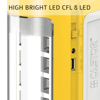 Castor Emergency Light , 5423 Rechargeable Emergency Light/Lantern, High Bright LED, 3 Mode Operation - Yellow - Image 5