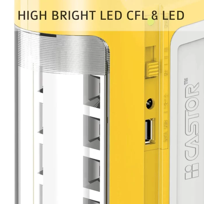 Castor 5423 Rechargeable Emergency Light/Lantern, High Bright LED, 3 Mode Operation - Yellow - Image 5