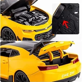 Exclusive Diecast Alloy Metal Pull Back Die-cast Car 1:32 Bumble BEE Diecast Metal Pullback Toy car with Openable Doors & Light, Music Boys Gifts Toys for Kids - Image 5