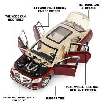 Metal cars Alloy Pull Back Car Metal Die-cast Pull Back with Openable Doors, Unbreakable Light & Music car toys - Image 5