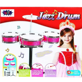 Chaurasia Sellers Multicolor Jazz Drum Set for Kids Drummer for Boy & Girl Musical Toy 31 cm - Image 3