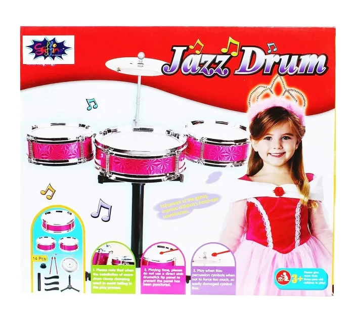 Chaurasia Sellers Multicolor Jazz Drum Set for Kids Drummer for Boy & Girl Musical Toy 31 cm - Image 3