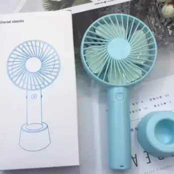 Mini Portable USB Hand Fan Built-in Rechargeable Battery Operated Summer Cooling Table Fan with Standing Holder Handy Base For Home Office Indoor Outdoor Travel - Image 6