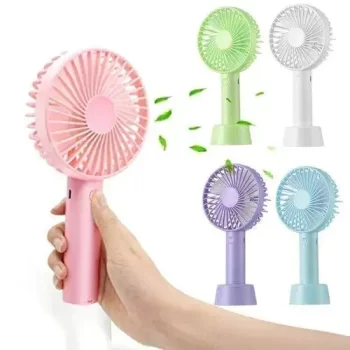 Mini Portable USB Hand Fan Built-in Rechargeable Battery Operated Summer Cooling Table Fan with Standing Holder Handy Base For Home Office Indoor Outdoor Travel - Image 7