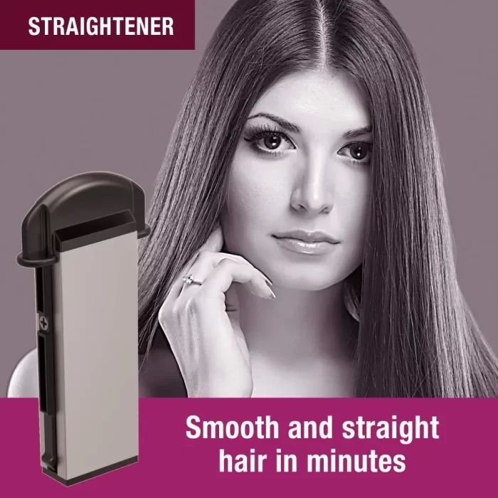 Havells HC4040 5 in 1 Hair Styler - Straightener, 19mm Curler, Crimper, Conical Curler & Volume Brush for Multiple Styles - (Silver & Black) (Silver & Black) (HC4045) - Image 2