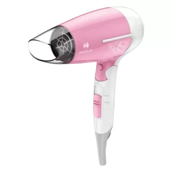 HAVELLS COMPACT HAIR DRYER - POWERFUL HAIR DRYER WITH COOL SHOT BUTTON (PINK)