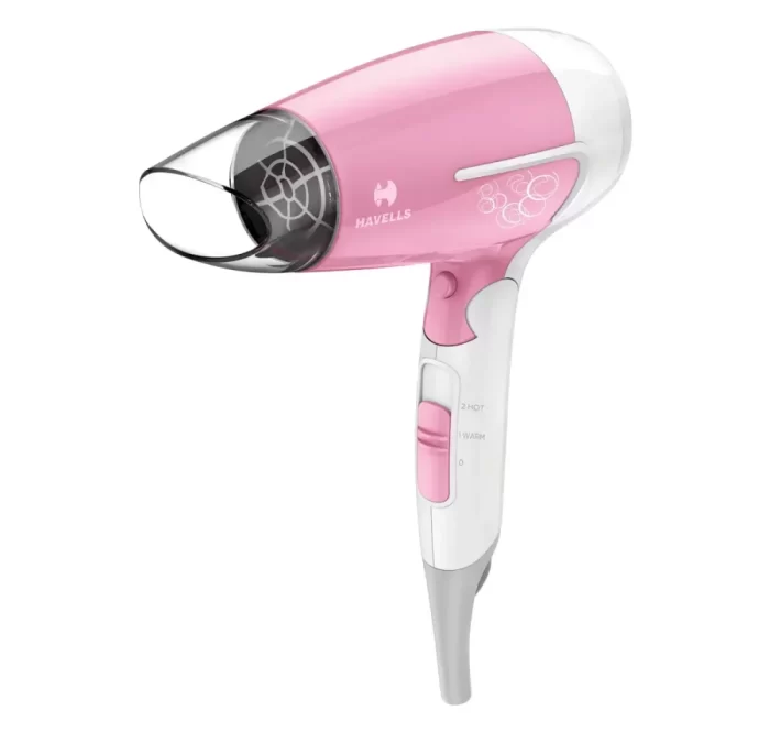 HAVELLS COMPACT HAIR DRYER - POWERFUL HAIR DRYER WITH COOL SHOT BUTTON (PINK)