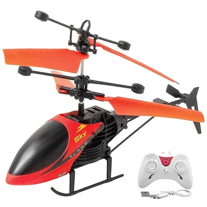TOYICO! Trendy Exceed Induction Type 2-in-1 Flying Indoor & Outdoor Helicopter with Remote Control (Red)