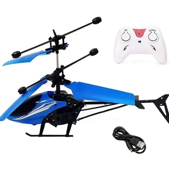 TOYICO! Trendy Exceed Induction Type 2-in-1 Flying Indoor & Outdoor Helicopter with Remote Control (Blue)