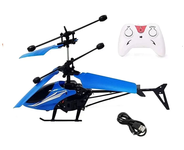 TOYICO! Trendy Exceed Induction Type 2-in-1 Flying Indoor & Outdoor Helicopter with Remote Control (Blue)