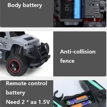 RC Off-Road Speed Jeep Truck Hummer Car with Water Mist Smoke Effect Remote Control Monster Truck Rock Crawler Car - Image 5