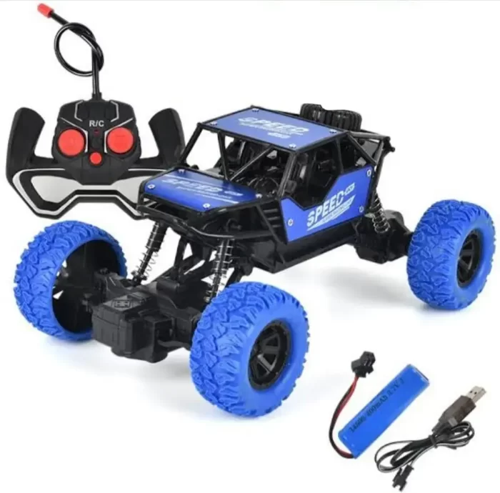 Monster Truck Toy's 4 Wheel Drive Metal Alloy Rock Remote Off Road Control Car Drive (Blue) Rock Crawler