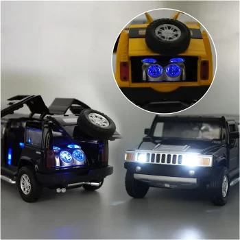 Simulation Alloy For Hummer Limousine Metal Die Cast Car Toy Pull Back Flashing Music Kids Toy Vehicle (Color : Red) - Image 3