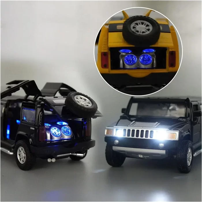 Simulation Alloy For Hummer Limousine Metal Die Cast Car Toy Pull Back Flashing Music Kids Toy Vehicle (Color : Red) - Image 3