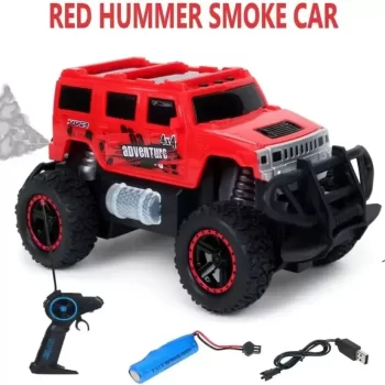 RC Off-Road Speed Jeep Truck Hummer Car with Water Mist Smoke Effect Remote Control Monster Truck Rock Crawler Car - Red - Image 5