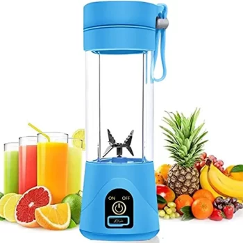 Portable USB Electric Blender Juicer Cup Plastic Fruit Juicer Grinder 380ml Juice Blender Fruit Juicer Cup Bottle (Multicolour)