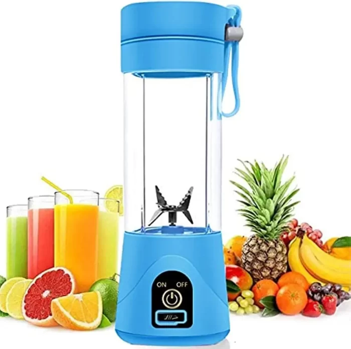 Portable USB Electric Blender Juicer Cup Plastic Fruit Juicer Grinder 380ml Juice Blender Fruit Juicer Cup Bottle (Multicolour)