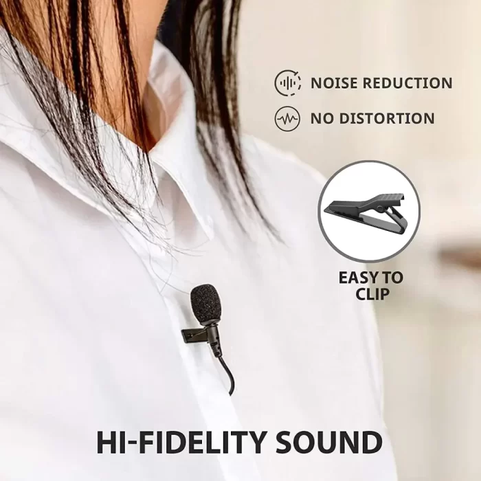 Mobile Phone hoder Stand Adjustable Height Desktop Stand 360 Rotate for Onilne Classes Live Streaming with Collar Mic Voice Recording Filter Microphone for Microphone 3.5 mm Clip-on Mic - Image 7