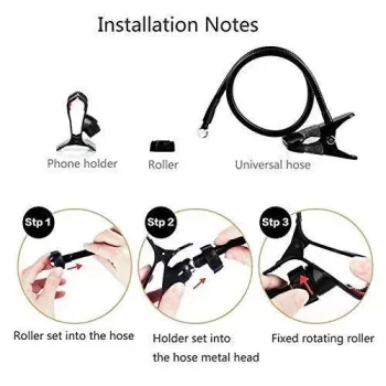 Metal Lazy Flexible Mobile Stand Holder - Cell Phone Gooseneck Mount Metal Built Perfect for Video Table Online Class Home Bed Flexible Charging Hand Bike Movie Office Gift Kitchen Desktop Heavy Duty Foldable Bracket Clip Multi Angle Clamp For All Smartphones iPhone Android Samsung OnePlus Xiaomi Metal Lazy Cell Phone Holder, Mobile Phone Stand, Lazy Bracket,Flexible Long Arms Clip Mount for, etc.in Office Bedroom Desktop upto 6.5" inch Mobiles - Image 6