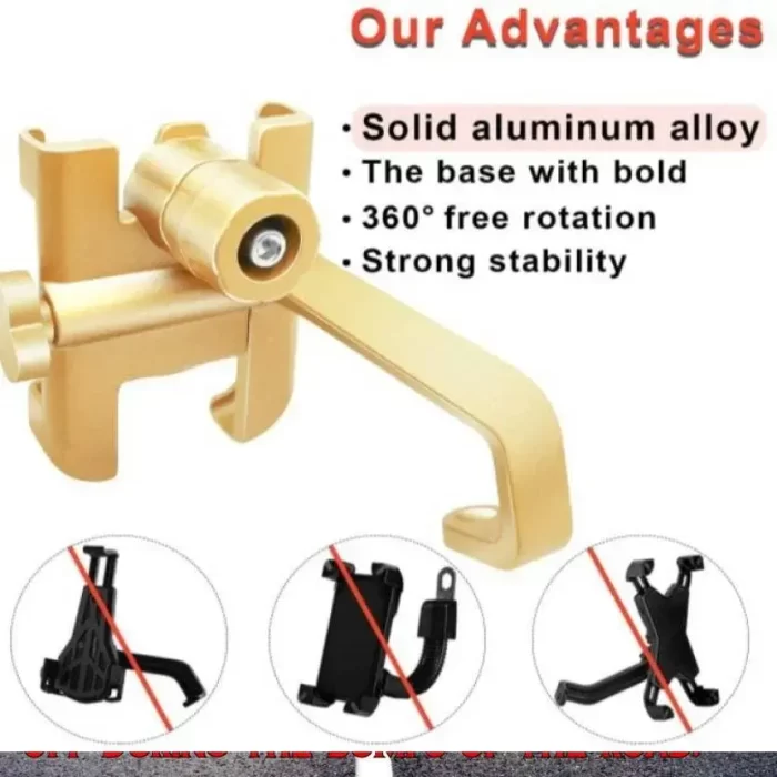 Metal Activa Phone Mount holder Rearview Mirror Mobile Holder for Scooty,Bicycle & Bike Phone Stand Anti-Vibration/Shake Pads Fits All Smartphones (White) - Image 6