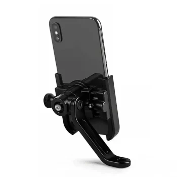 Metal Activa Phone Mount holder Rearview Mirror Mobile Holder for Scooty,Bicycle & Bike Phone Stand Anti-Vibration/Shake Pads Fits All Smartphones (Black) - Image 3