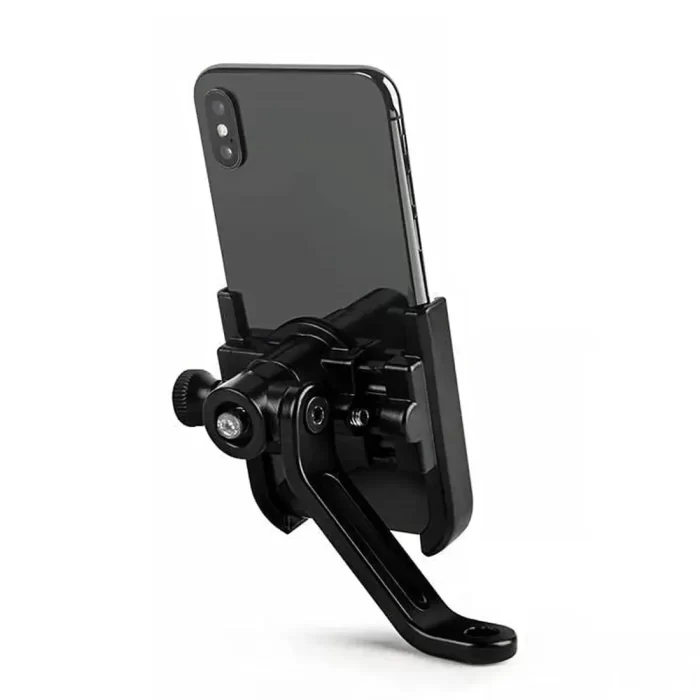 Metal Activa Phone Mount holder Rearview Mirror Mobile Holder for Scooty,Bicycle & Bike Phone Stand Anti-Vibration/Shake Pads Fits All Smartphones (Black) - Image 3