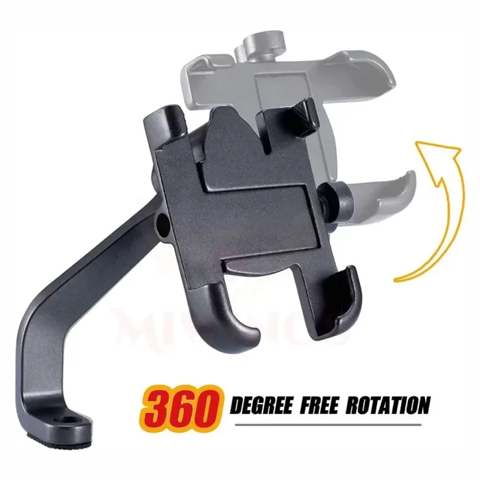 Metal Activa Phone Mount holder Rearview Mirror Mobile Holder for Scooty,Bicycle & Bike Phone Stand Anti-Vibration/Shake Pads Fits All Smartphones (Black) - Image 5