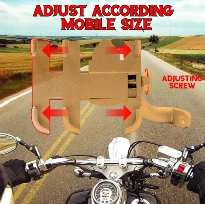 Metal Activa Phone Mount holder Rearview Mirror Mobile Holder for Scooty,Bicycle & Bike Phone Stand Anti-Vibration/Shake Pads Fits All Smartphones (White) - Image 3