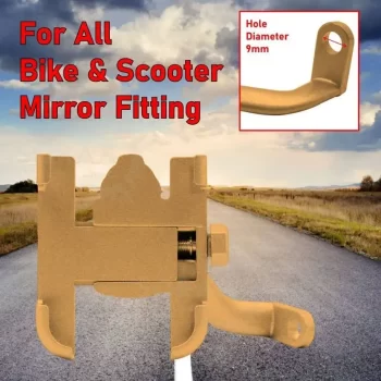 Metal Activa Phone Mount holder Rearview Mirror Mobile Holder for Scooty,Bicycle & Bike Phone Stand Anti-Vibration/Shake Pads Fits All Smartphones (White) - Image 4