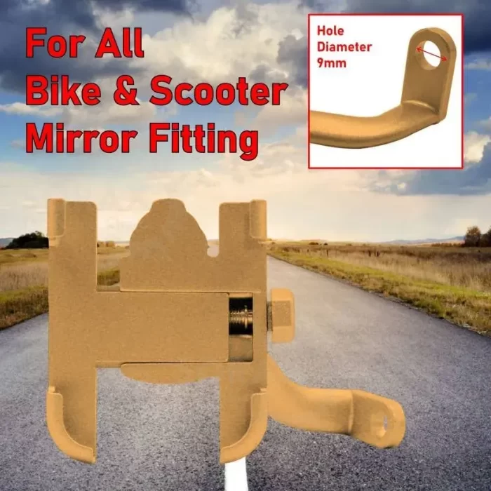 Metal Activa Phone Mount holder Rearview Mirror Mobile Holder for Scooty,Bicycle & Bike Phone Stand Anti-Vibration/Shake Pads Fits All Smartphones (White) - Image 4