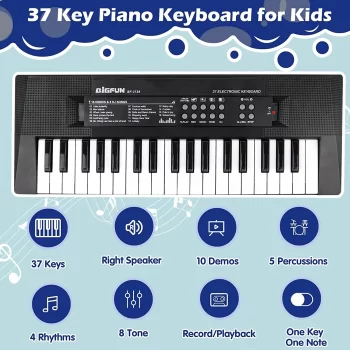 37 Key Piano for Kids Electric Piano Keyboard Kids Piano with Microphone Learning Musical Toys for 3 -6 Year Old Boys & Girls - Best Gifts - Image 2