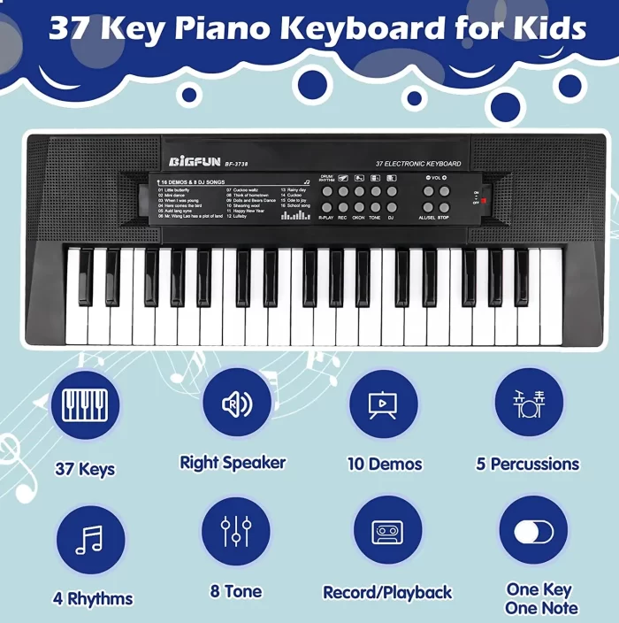 37 Key Piano for Kids Electric Piano Keyboard Kids Piano with Microphone Learning Musical Toys for 3 -6 Year Old Boys & Girls - Best Gifts - Image 2