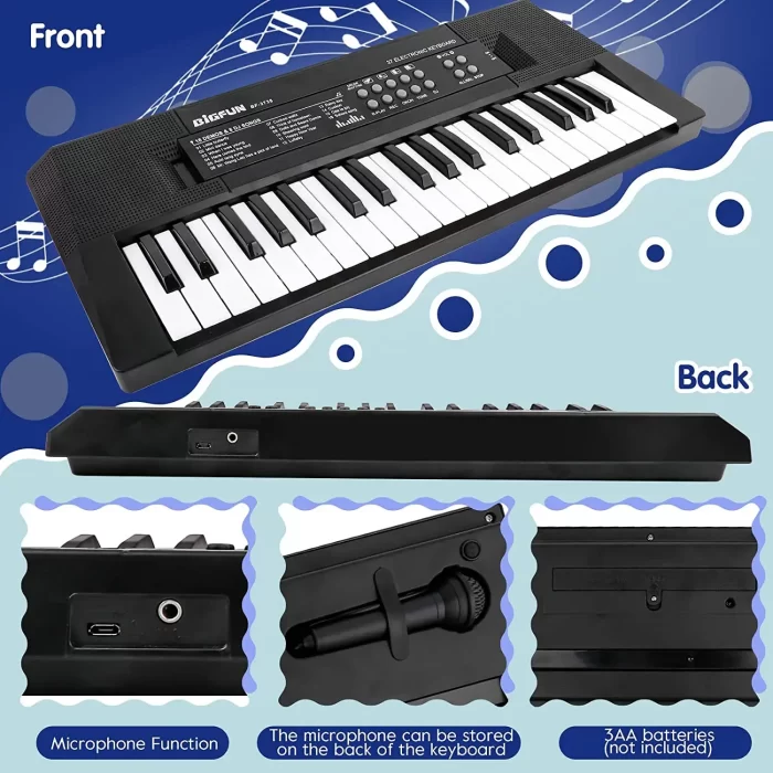 37 Key Piano for Kids Electric Piano Keyboard Kids Piano with Microphone Learning Musical Toys for 3 -6 Year Old Boys & Girls - Best Gifts - Image 5
