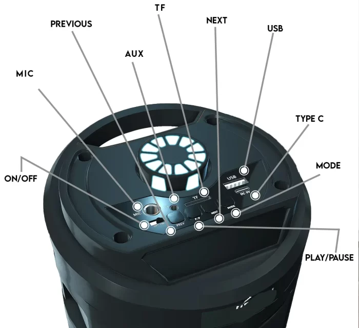 Game Tower Wireless Speaker| 30W with Upto 6 Hours Playback| 2000mAh Battery Bluetoth Speaker with Mic - Image 5