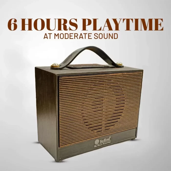 SOROO Powerful SR-975 Classic Vintage Bluetooth Speaker 6 Hours Playtime Portable Melody Wireless Retro with Loud Sound & Rich Bass for Home, Outdoor & Travel, Wooden Crafted Body & Easy to Carry - Image 6