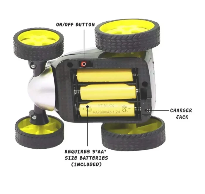 Stunt Amazing Remote Control Car with Charger (Green) climbing electric Car / tumbling truck for kids - Image 3